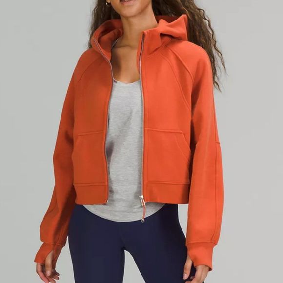 lululemon athletica Tops - LULULEMON Scuba Oversized Full Zip CANYON Orange XS S  Fleece Hoodie NWT